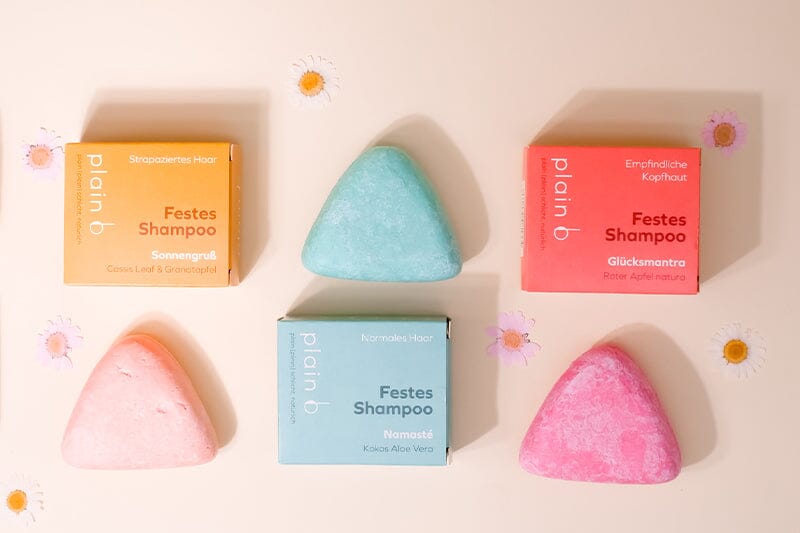 festes Shampoo von plain b, 3 Varianten, vegan, plastikfrei und nachhaltig