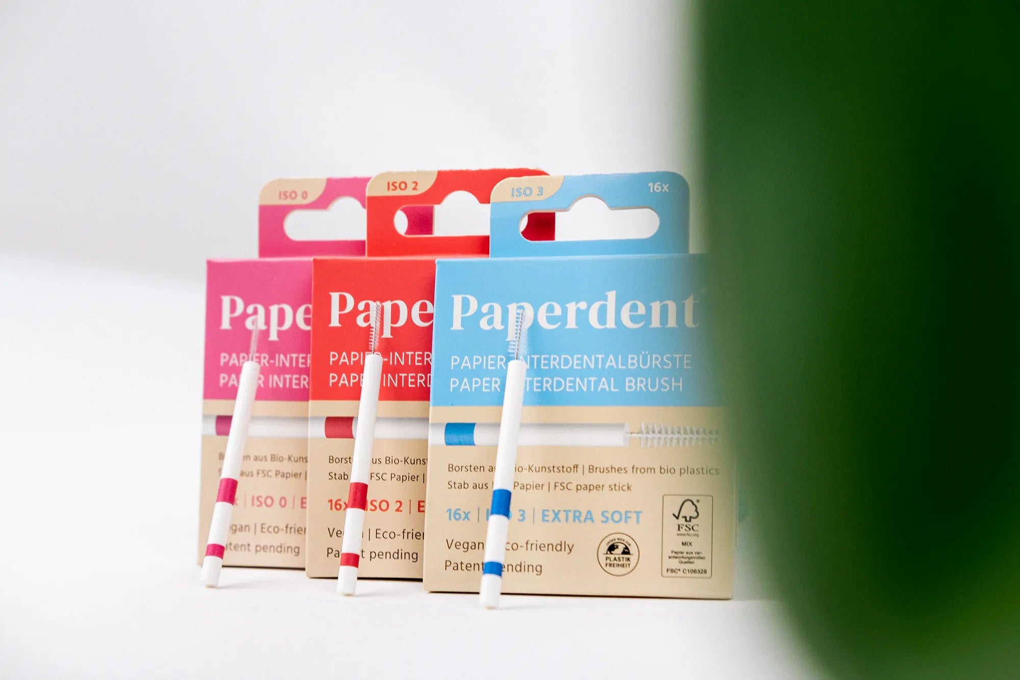 Paperdent Interdentalbürsten in drei verschiedenen Größen