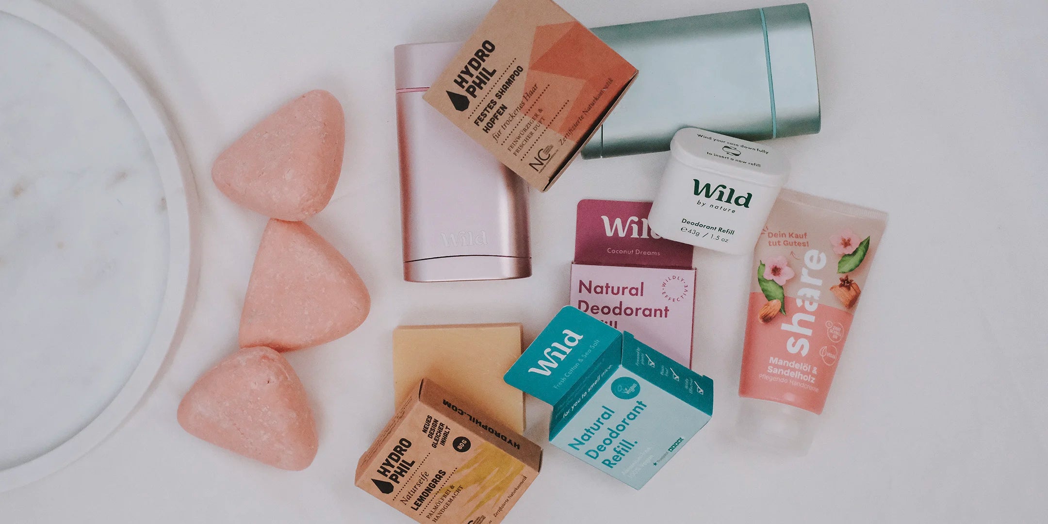 Top-Marken wie Wild mit natürlichem Deo, Hydrophil mit festem Shampoo "Hopfen", Share