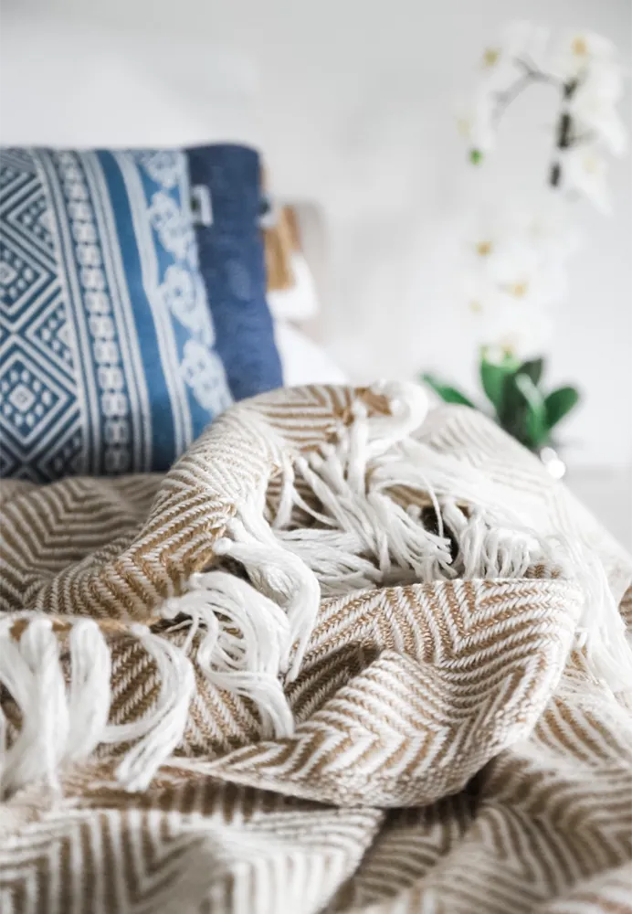 Blanket Herringbone beige