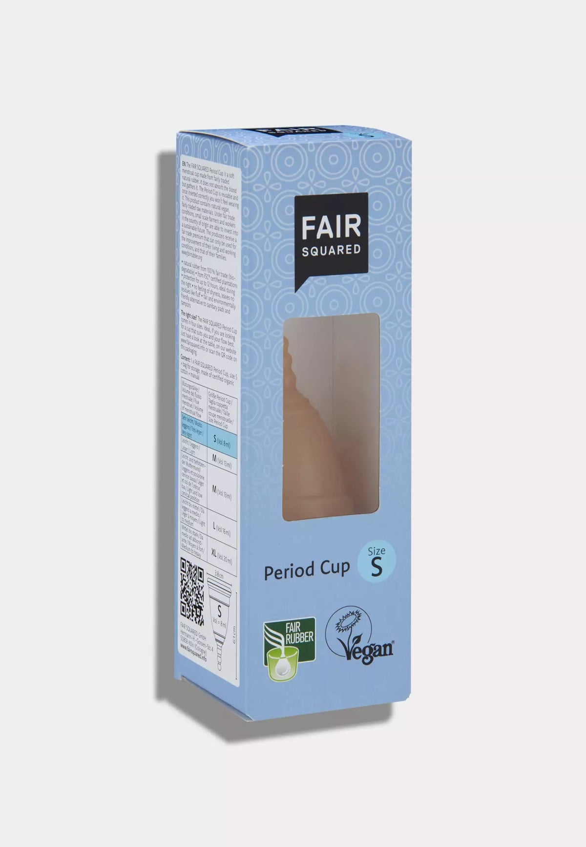 Fair Squared Menstruationstasse, aus fair gehandeltem Naturkautschuk, plastikfrei