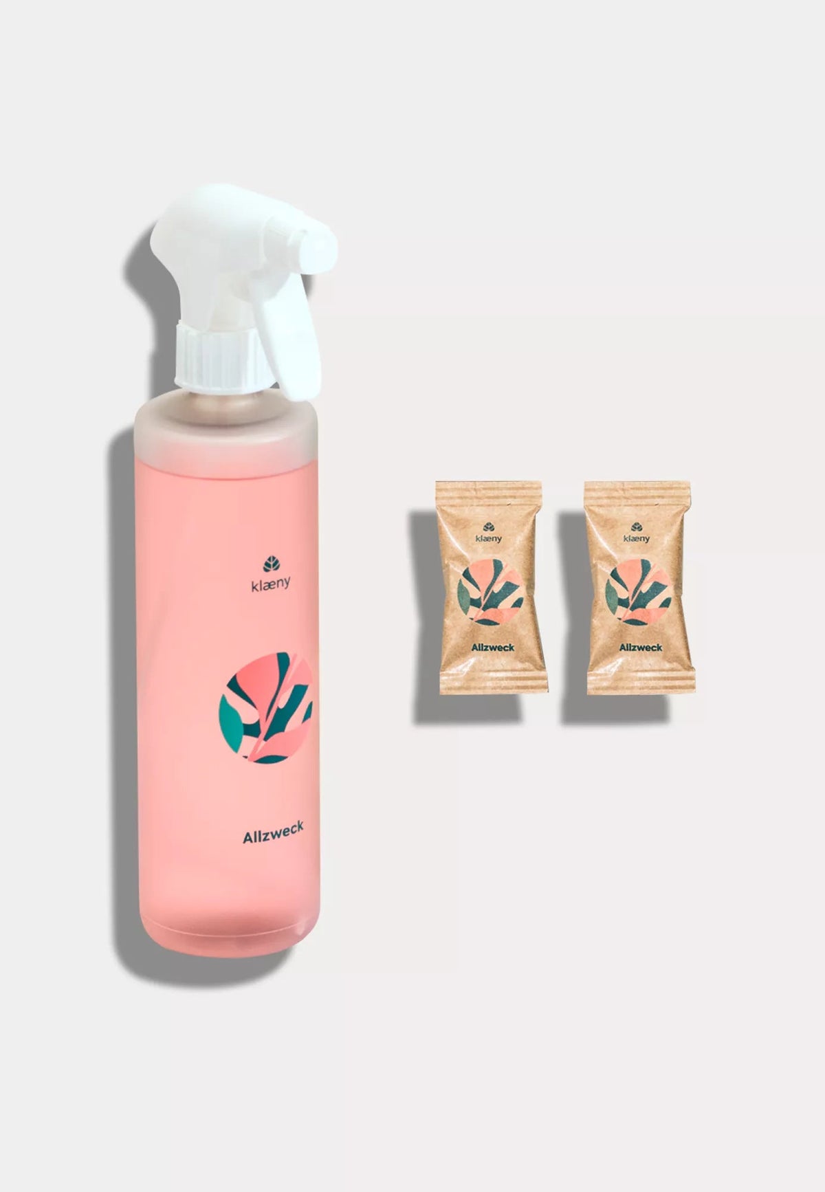 Klaeny Allzweckreiniger Set, beinhaltet eine Flasche und 2 Allzweckreinigertabs, vegan, made in Germany, Aloe Vera Duft
