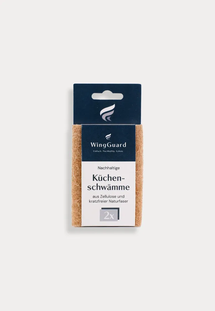 WingGuard Küchenschwämme aus Zellulose, 2 Stück, vegan