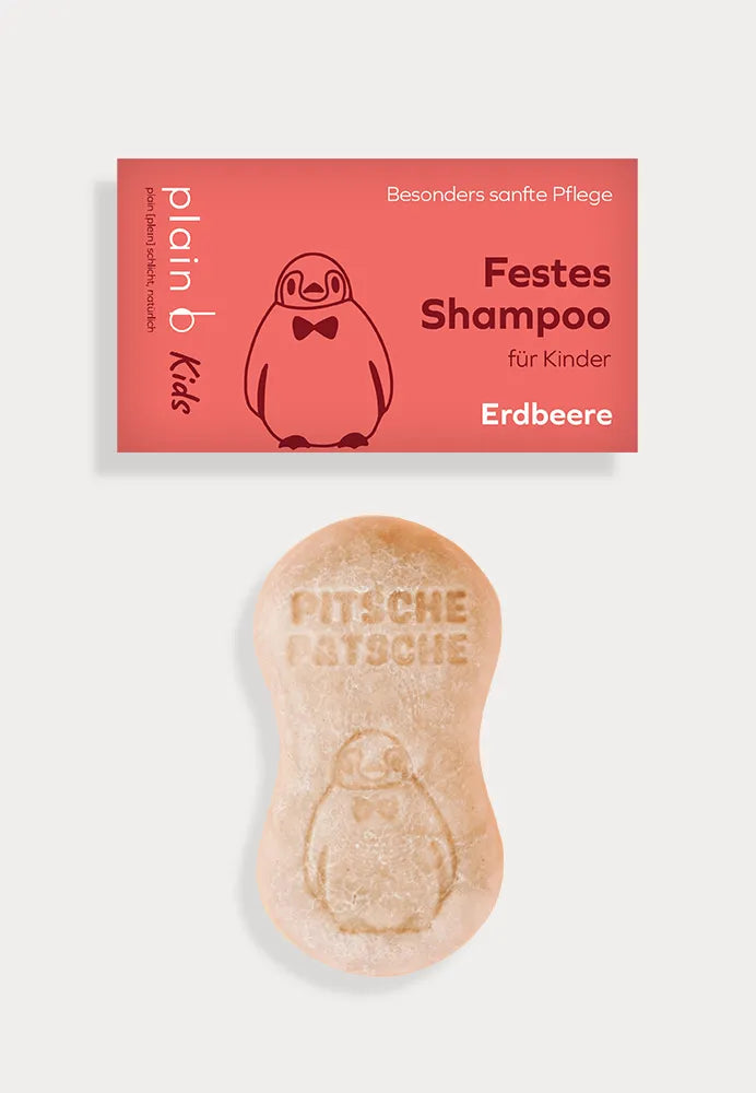 Festes Kindershampoo Erdbeere, vegan, ohne Palmöl, made in Germany