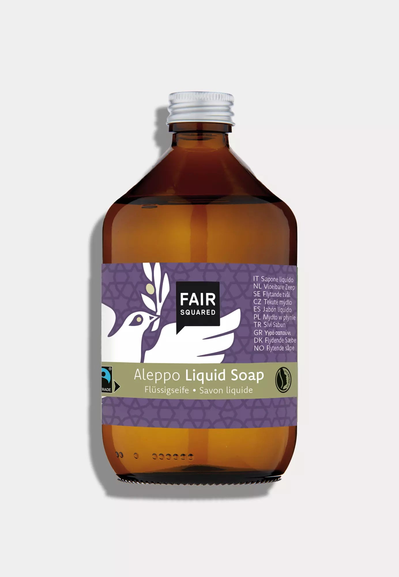Fair Squared, flüssige Aleppo Seife, mit Fairtrade-Olivenöl und Lorbeeröl, für Haut- und Haarpflege