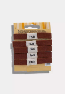 Fair Squared Haargummis, 5 Stück, Fairtrade Bio-Baumwolle, braun