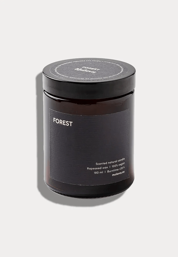 Forest scented candle made from canola wax, natural ingredients, vegan