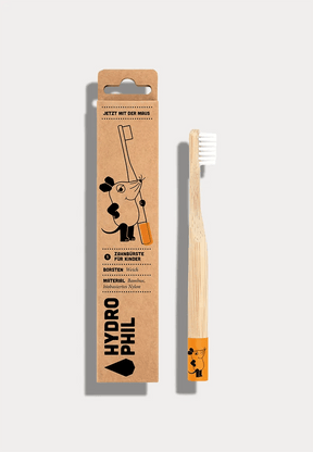 Hydrophil Zahnbürste aus Bambus für Kinder, weiche Borsten, 