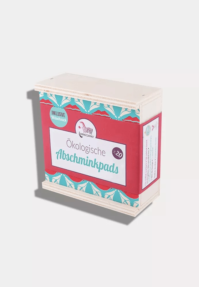 Lamazuna Ökologische Abschminkpads, Box mit 10 wiederverwendbaren Pads und einem Wäschesäckchen