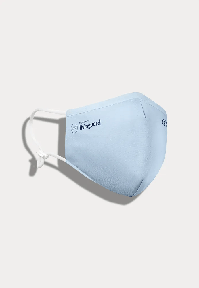 Livinguard PRO MASK mit Anti-Virus-Technologie, CE zertifiziert, pastellblau