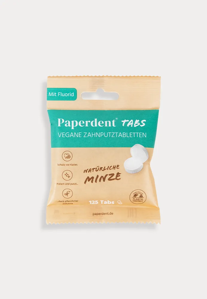 Vegan toothpaste tabs, natural mint, 125 pieces, vegan, microplastic-free
