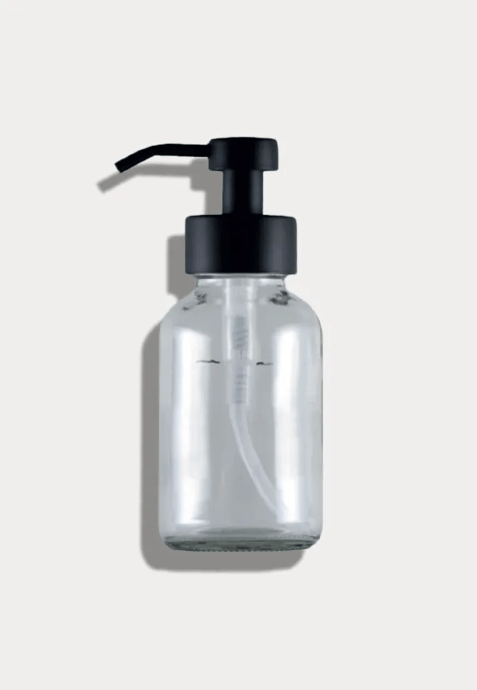Recycled glass soap dispenser, capacity 350 ml, clear glass