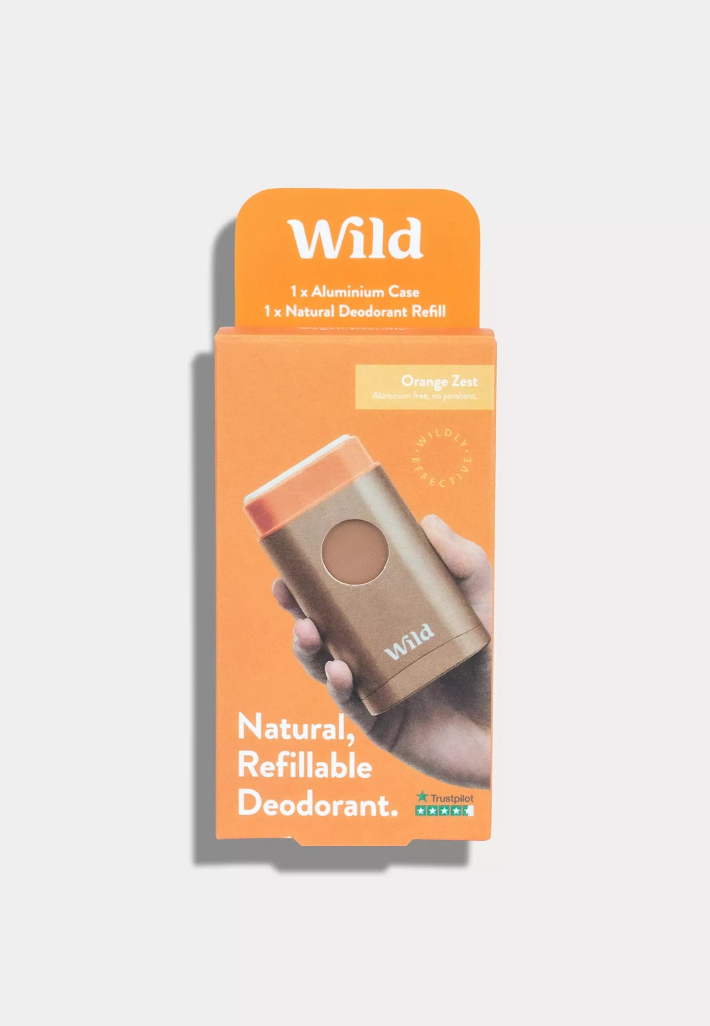 Wild Deo Orange Zest mit wiederverwendbarem Deo-Behälter, vegan, tierversuchsfrei