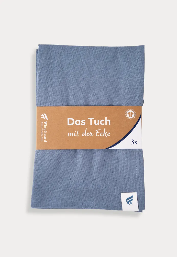 WingGuard Tuch mit der Ecke, Geschirrtuch, 3er Set, blau