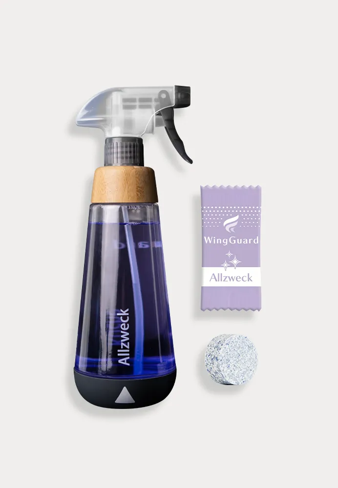 WingGuard all-purpose cleaner set with a cleaning bottle and an all-purpose cleaner tab