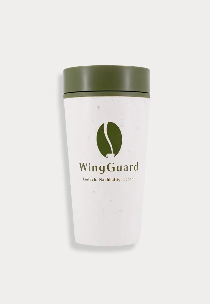WingGuard Coffee-to-go Mug, Cream Color Mug, Honest Green