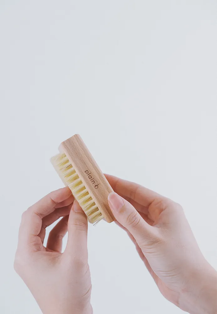 Nail brush with hemp oil soap