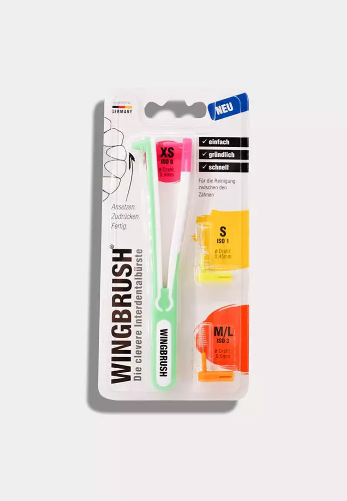 Wingbrush interdental brush starter set including 3 interchangeable brushes