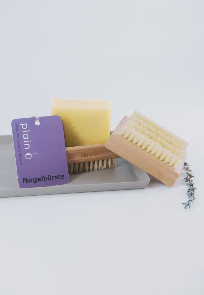 Nail brush with hemp oil soap